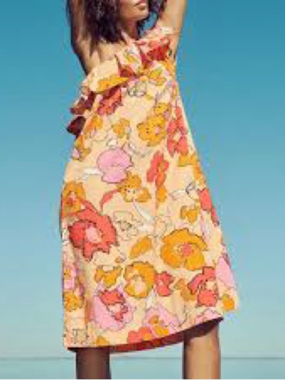 St tropez Floral One-Shoulder Women’s Dress in Peach Floral